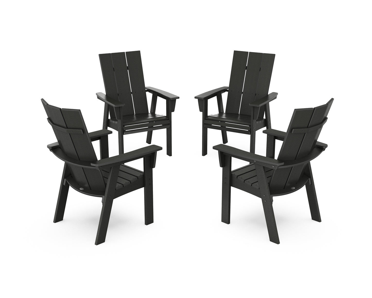 Modern 4-Piece Curveback Upright Adirondack Conversation Set