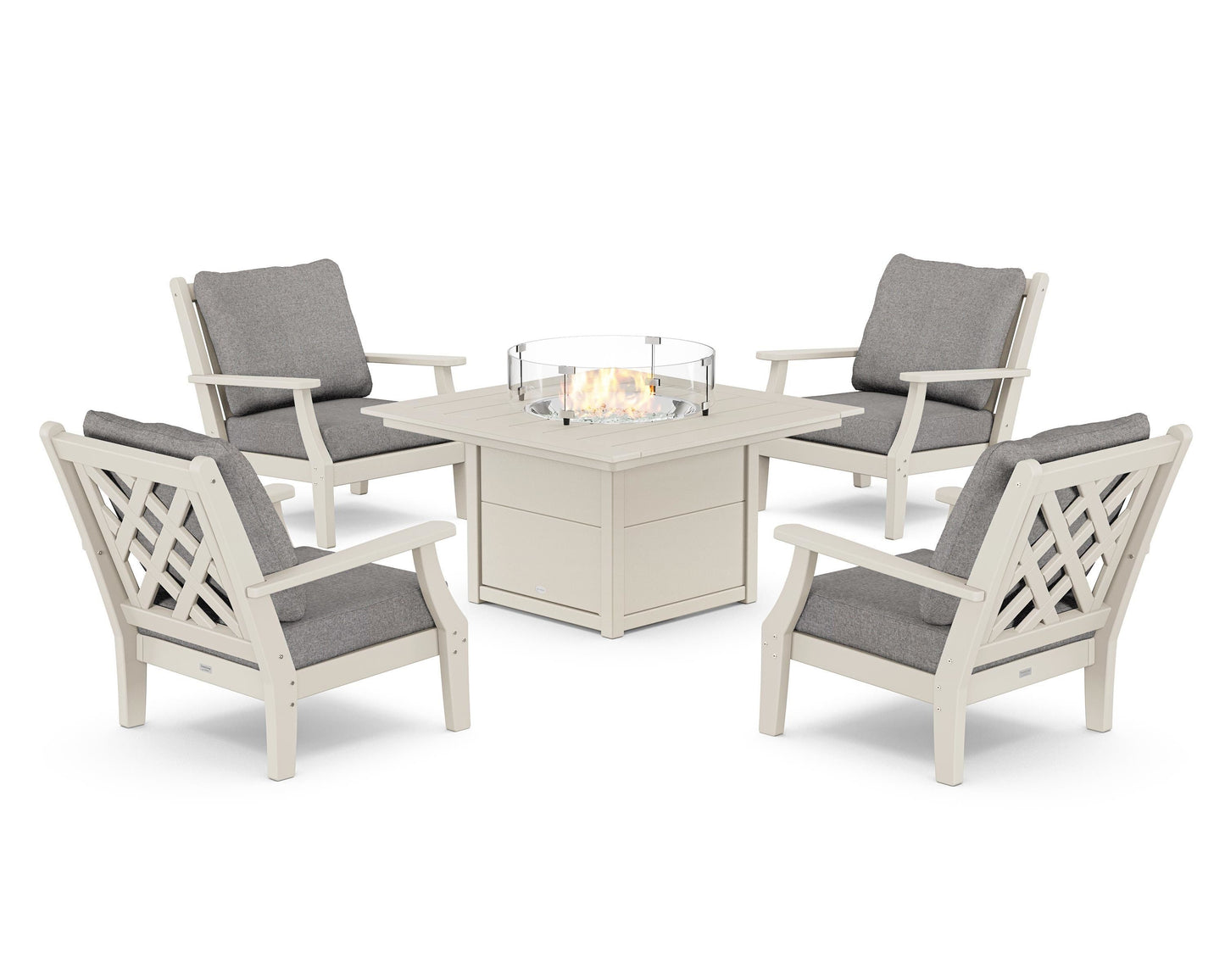 Wovendale 5-Piece Deep Seating Set with Fire Pit Table