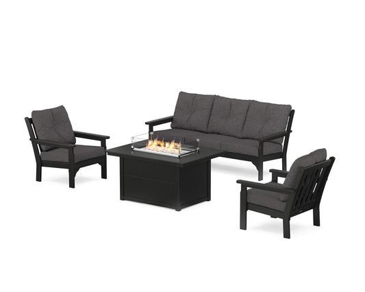 Vineyard Deep Seating Fire Pit Table Set