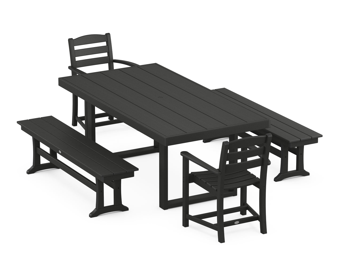 La Casa Cafe 5-Piece Dining Set with Benches