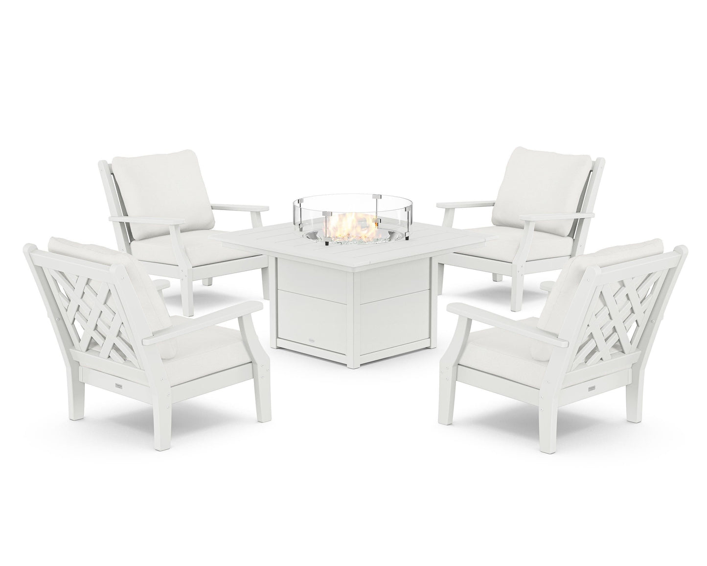 Wovendale 5-Piece Deep Seating Set with Fire Pit Table