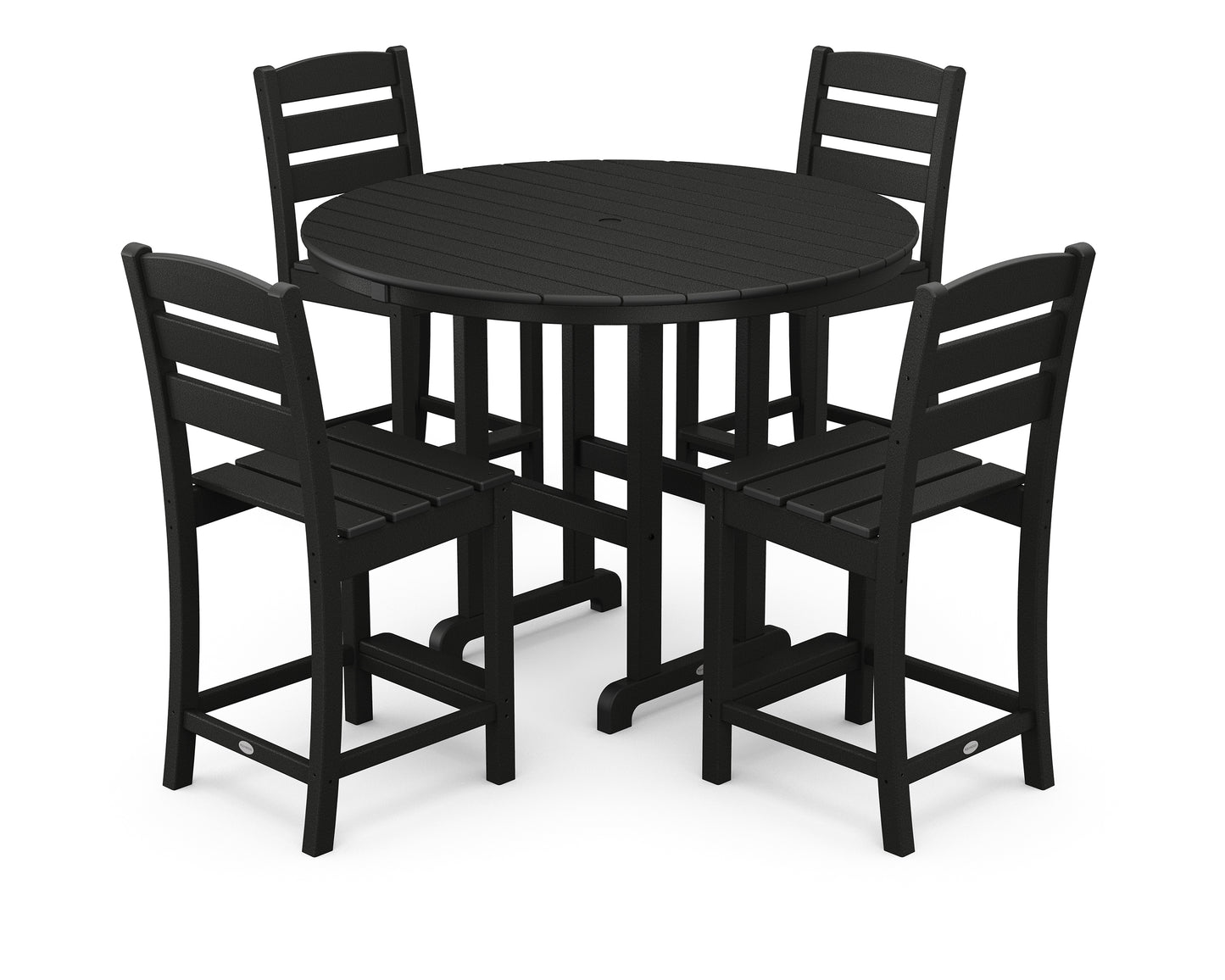 Lakeside 5-Piece Farmhouse Round Side Chair Counter Set