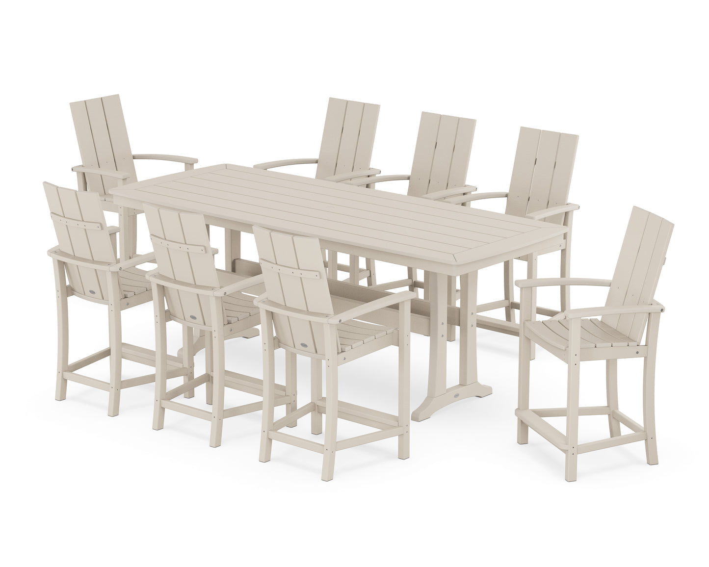 Modern Adirondack 9-Piece Counter Set with Trestle Legs