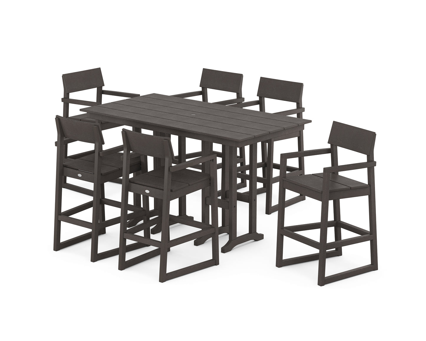EDGE Arm Chair 7-Piece Farmhouse Bar Set