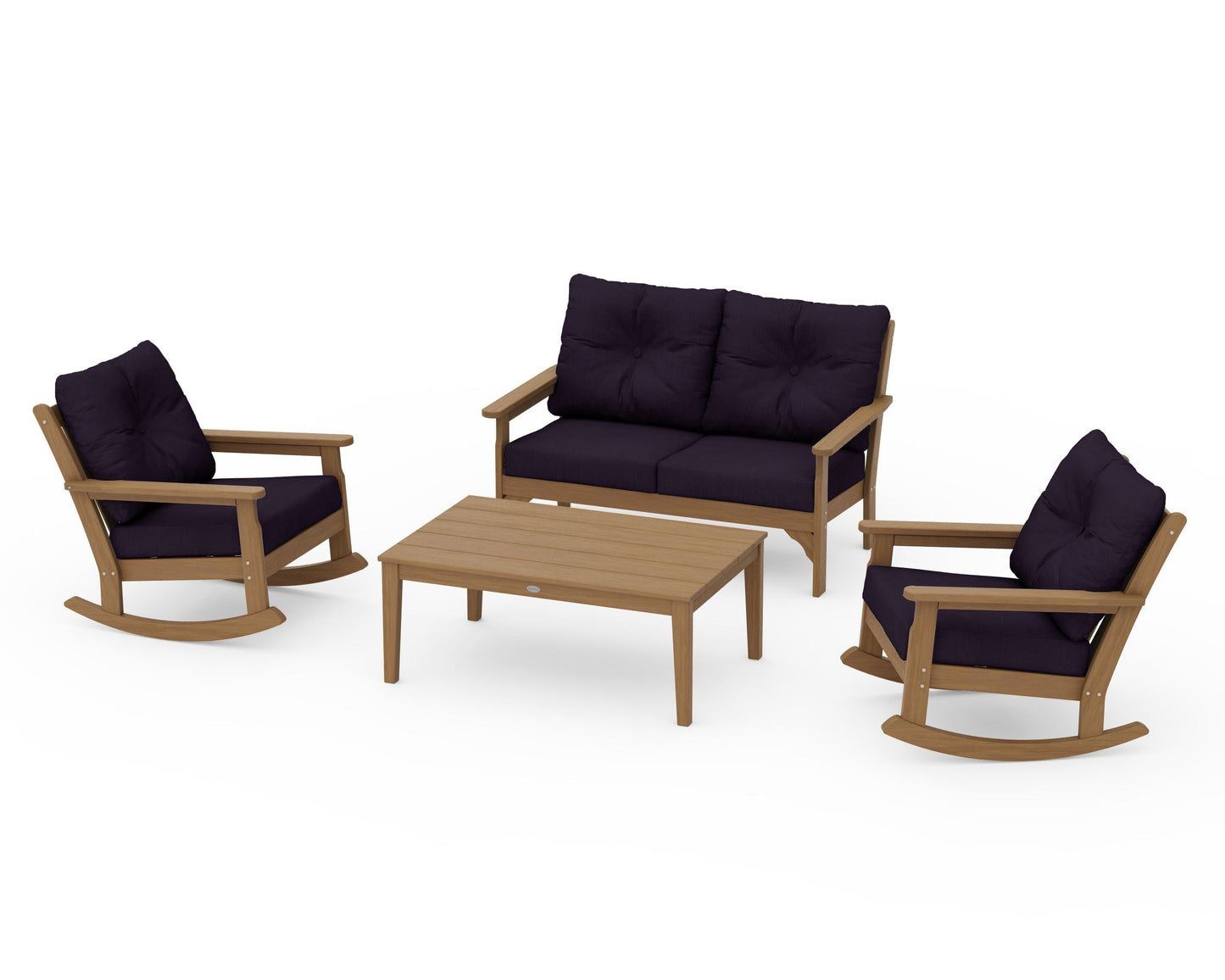 Vineyard 4-Piece Deep Seating Rocking Chair Set