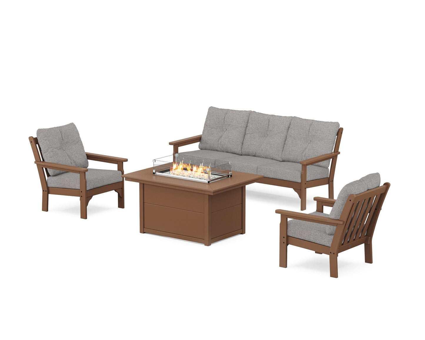 Vineyard Deep Seating Fire Pit Table Set
