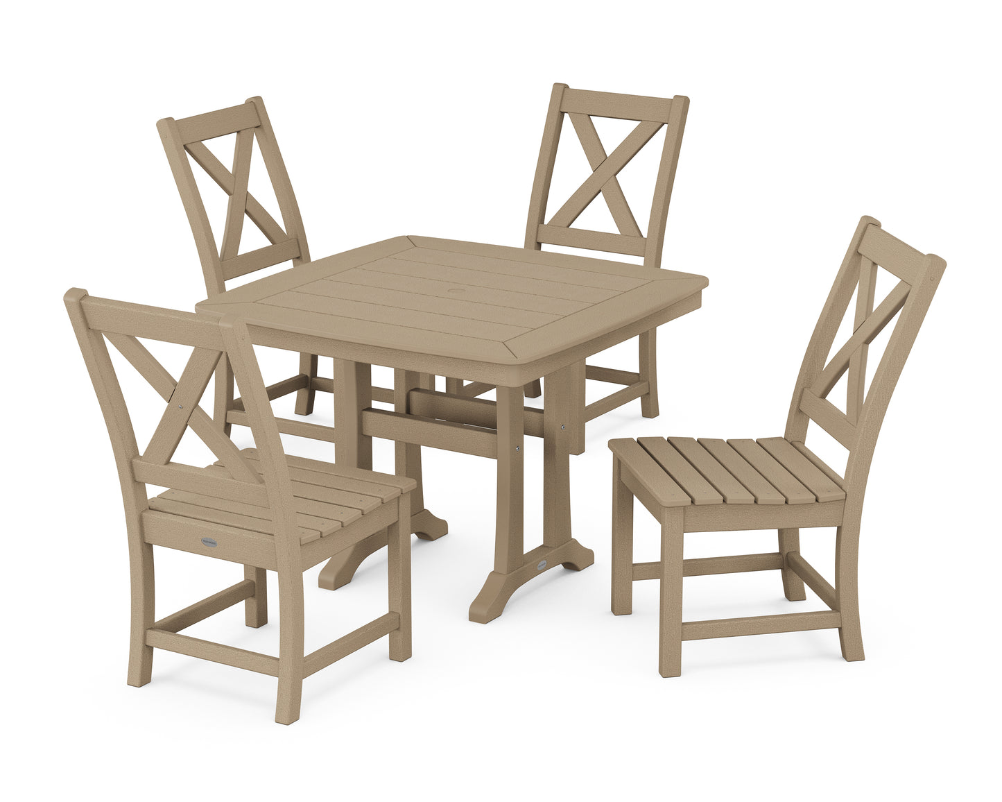 Braxton Side Chair 5-Piece Dining Set with Trestle Legs