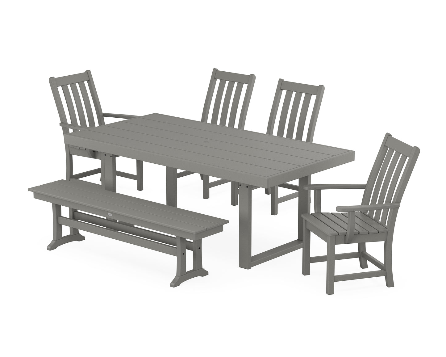Vineyard 6-Piece Dining Set with Bench