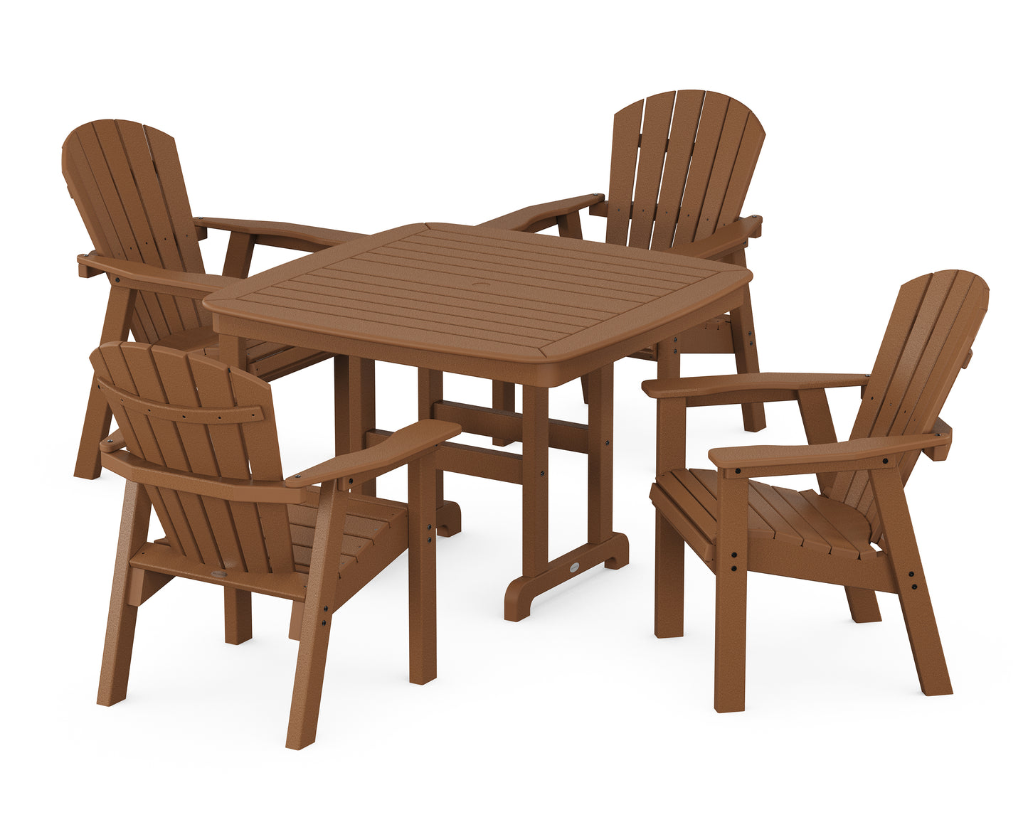 Seashell 5-Piece Dining Set with Trestle Legs