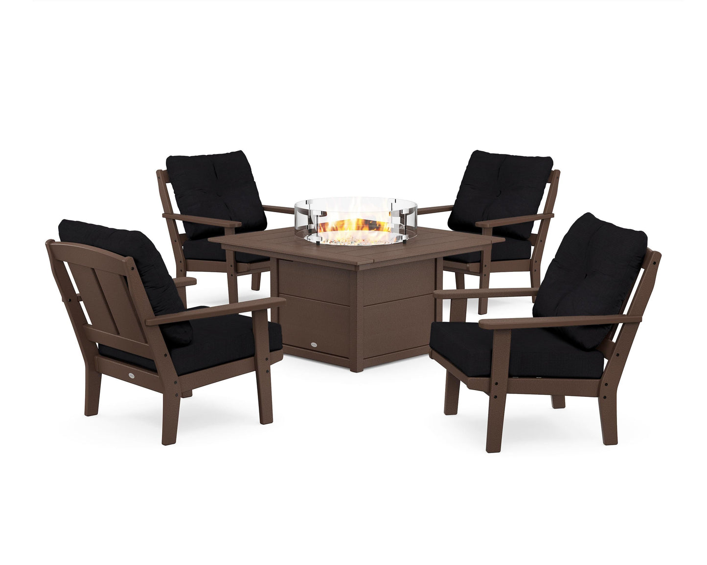 Mission 5-Piece Deep Seating Set with Fire Pit Table