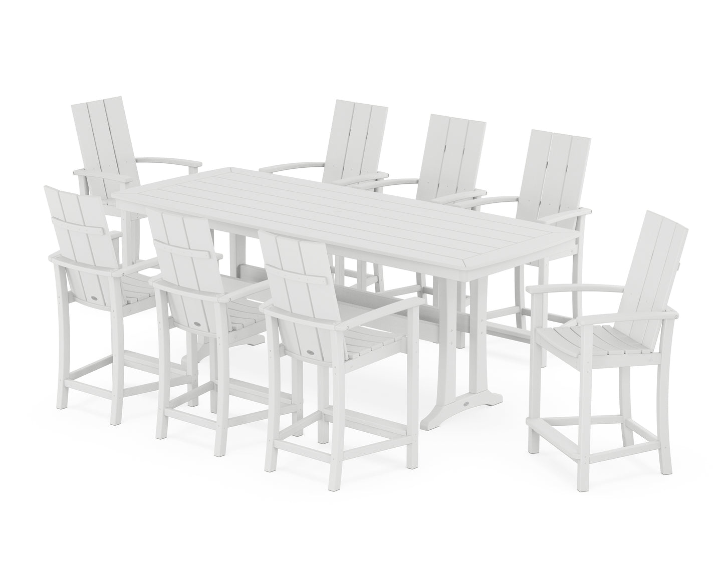 Modern Adirondack 9-Piece Counter Set with Trestle Legs