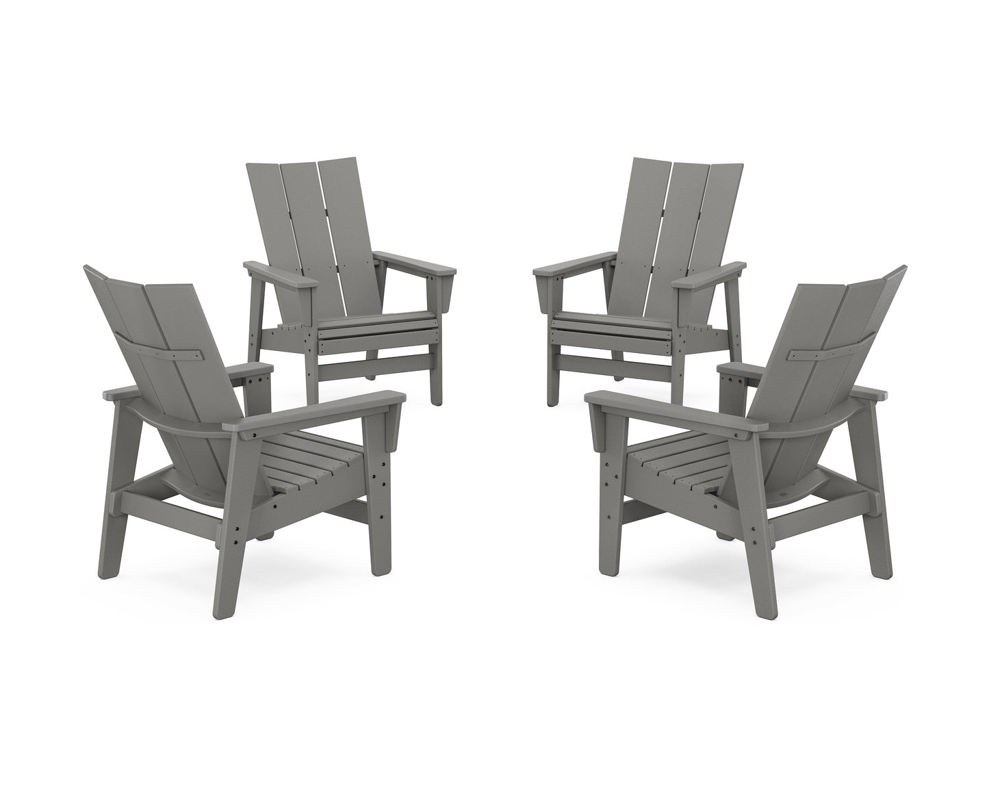 4-Piece Modern Grand Upright Adirondack Chair Conversation Set