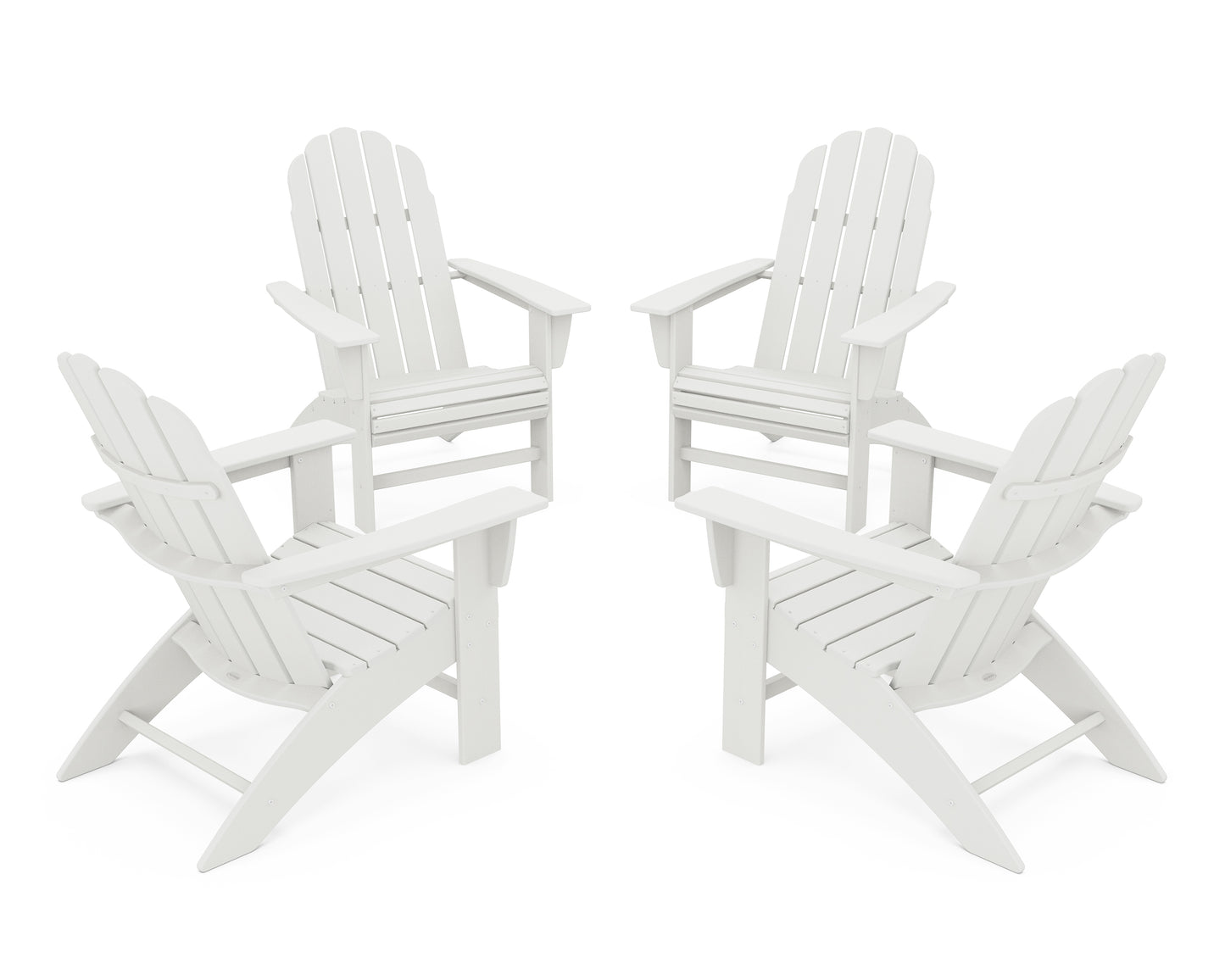 4-Piece Vineyard Curveback Adirondack Chair Conversation Set