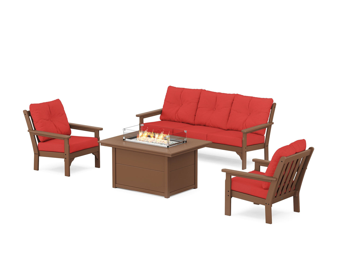Vineyard Deep Seating Fire Pit Table Set