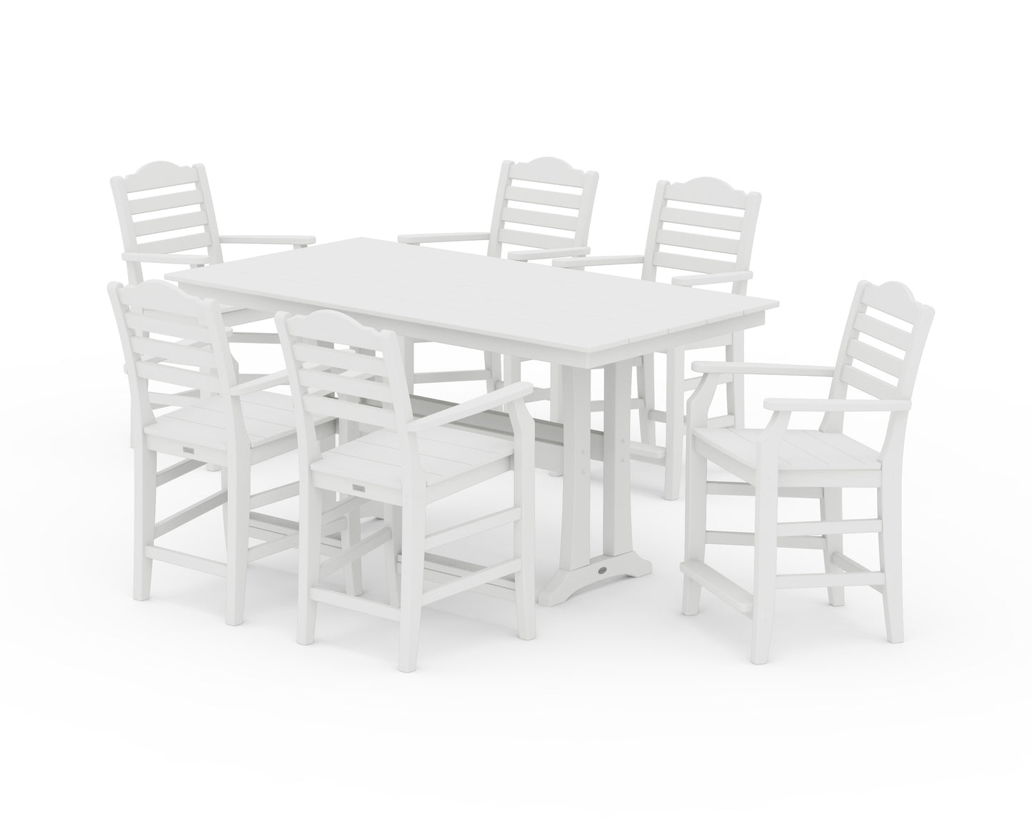 Savannah Arm Chair 7-Piece Farmhouse Counter Set with Trestle Legs