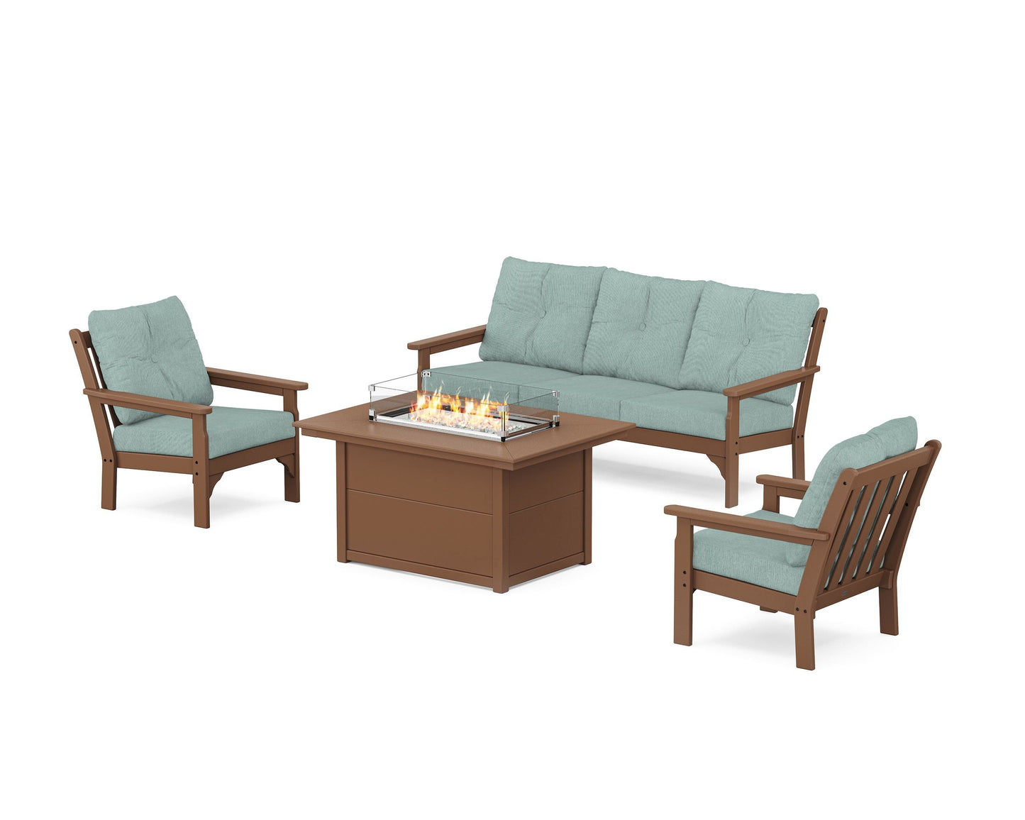 Vineyard Deep Seating Fire Pit Table Set
