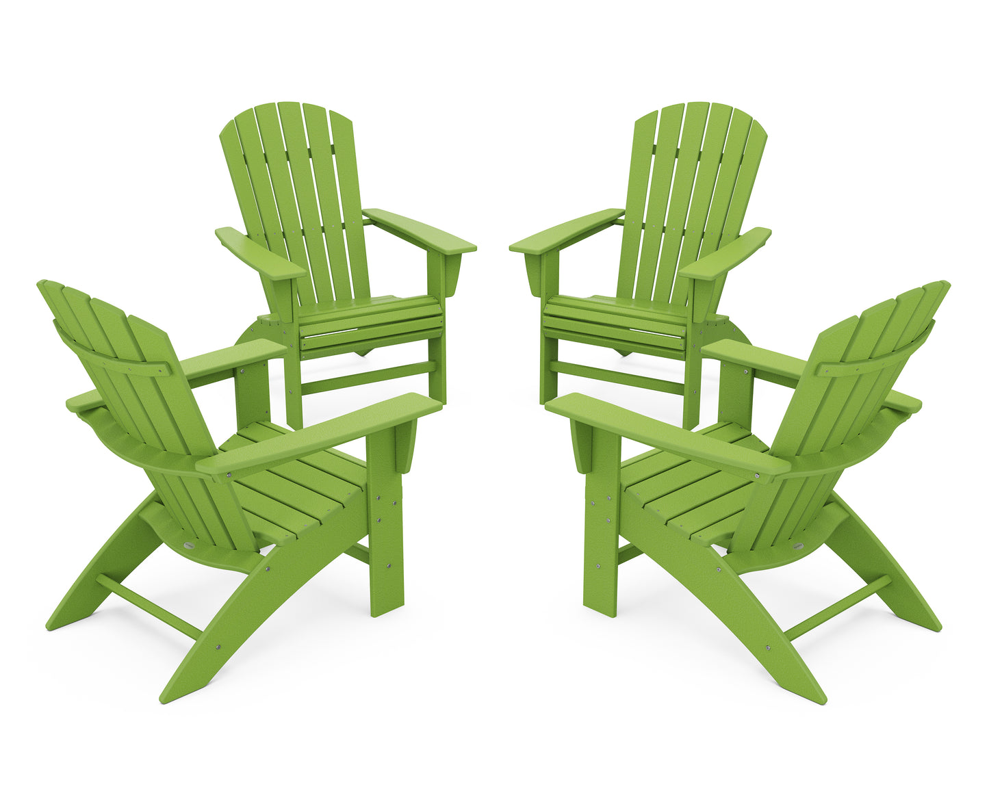 4-Piece Nautical Curveback Adirondack Chair Conversation Set