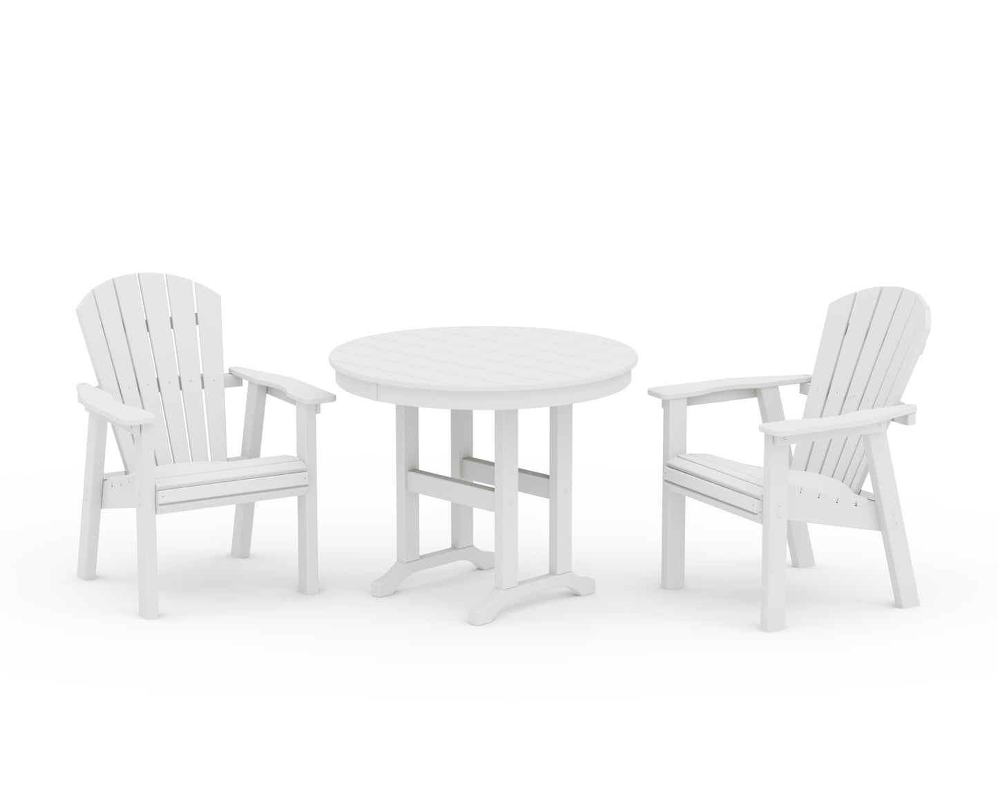 Seashell 3-Piece Round Farmhouse Dining Set