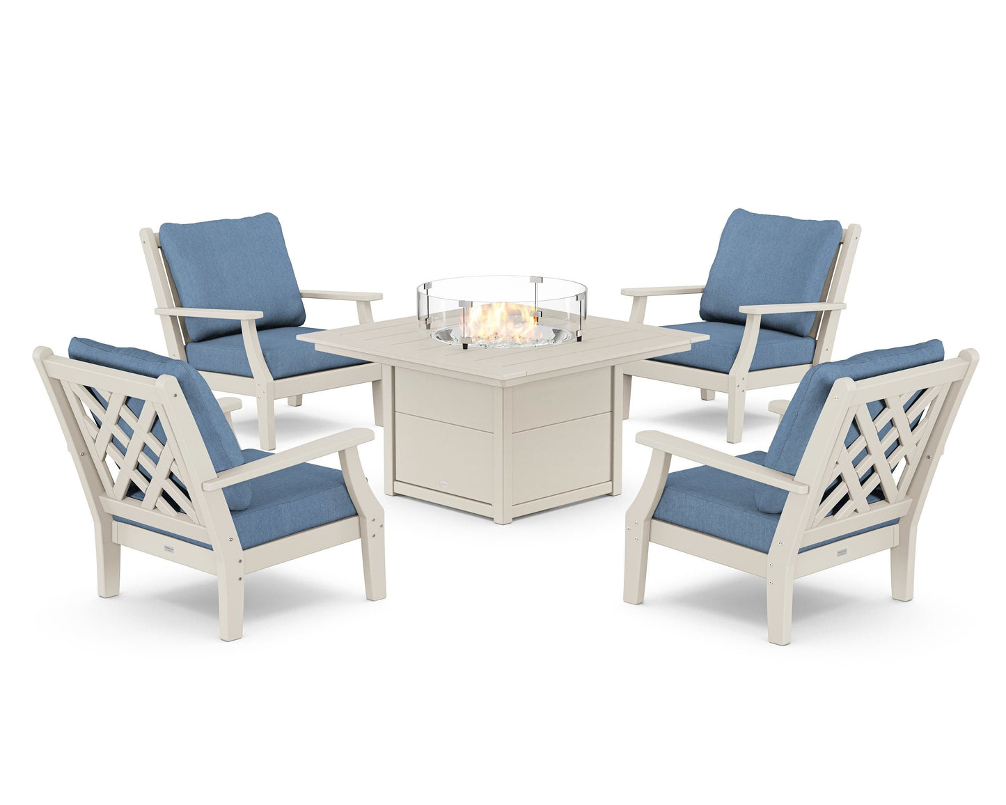 Wovendale 5-Piece Deep Seating Set with Fire Pit Table