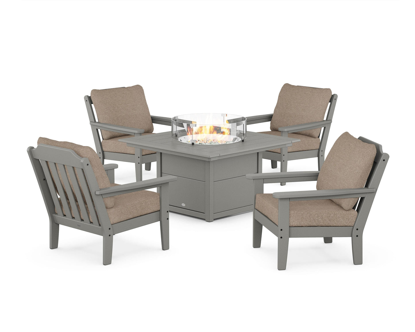 Cottage 5-Piece Deep Seating Set with Fire Pit Table