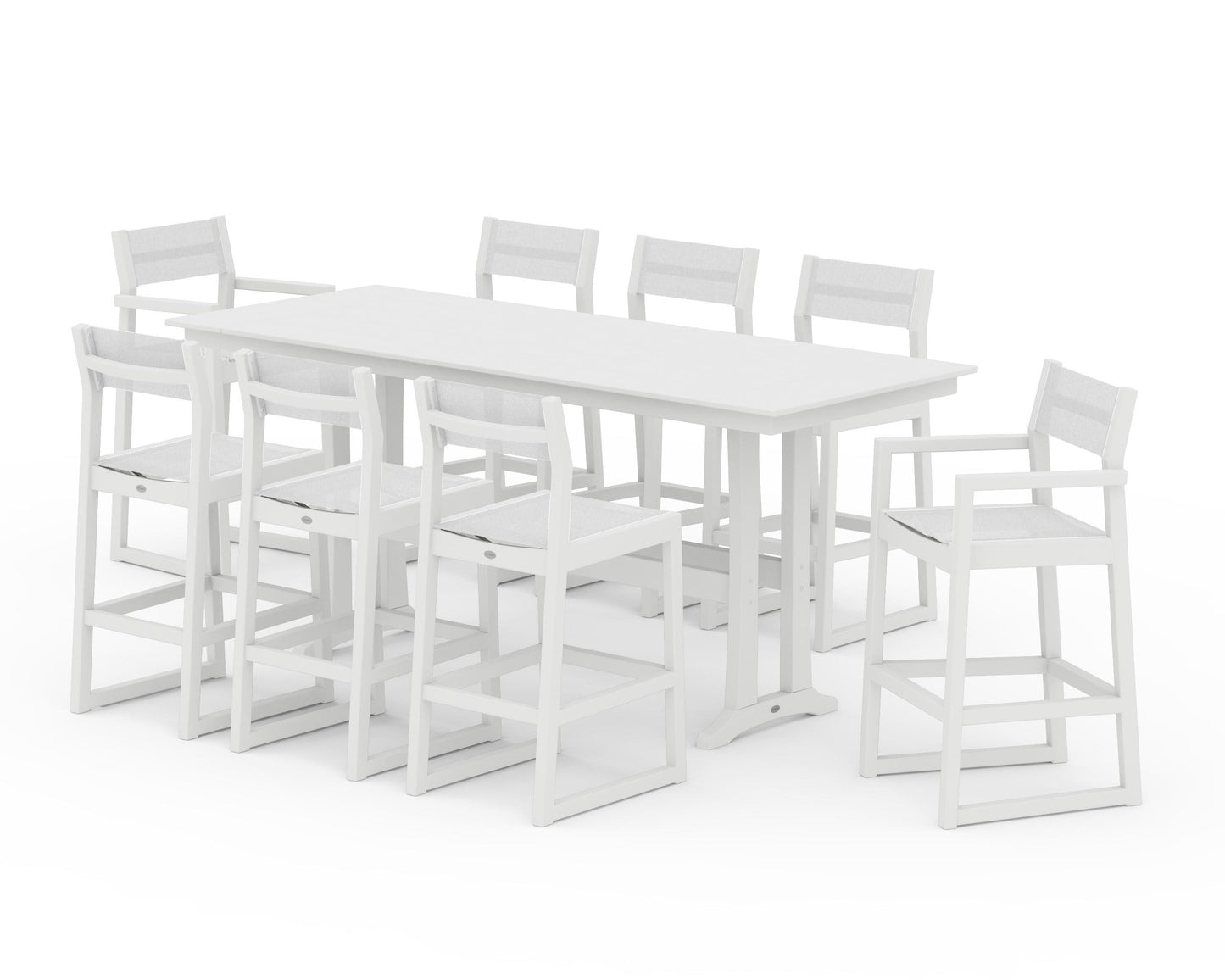 EDGE Sling 9-Piece Farmhouse Bar Set with Trestle Legs