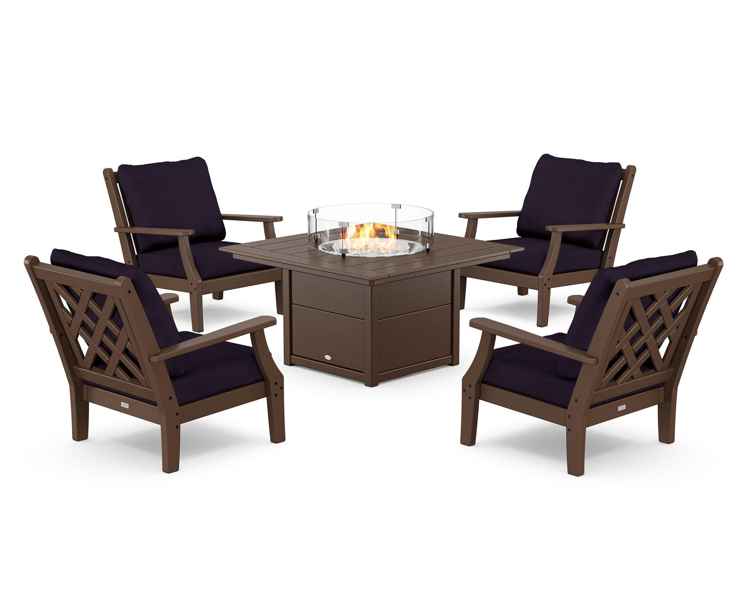 Wovendale 5-Piece Deep Seating Set with Fire Pit Table