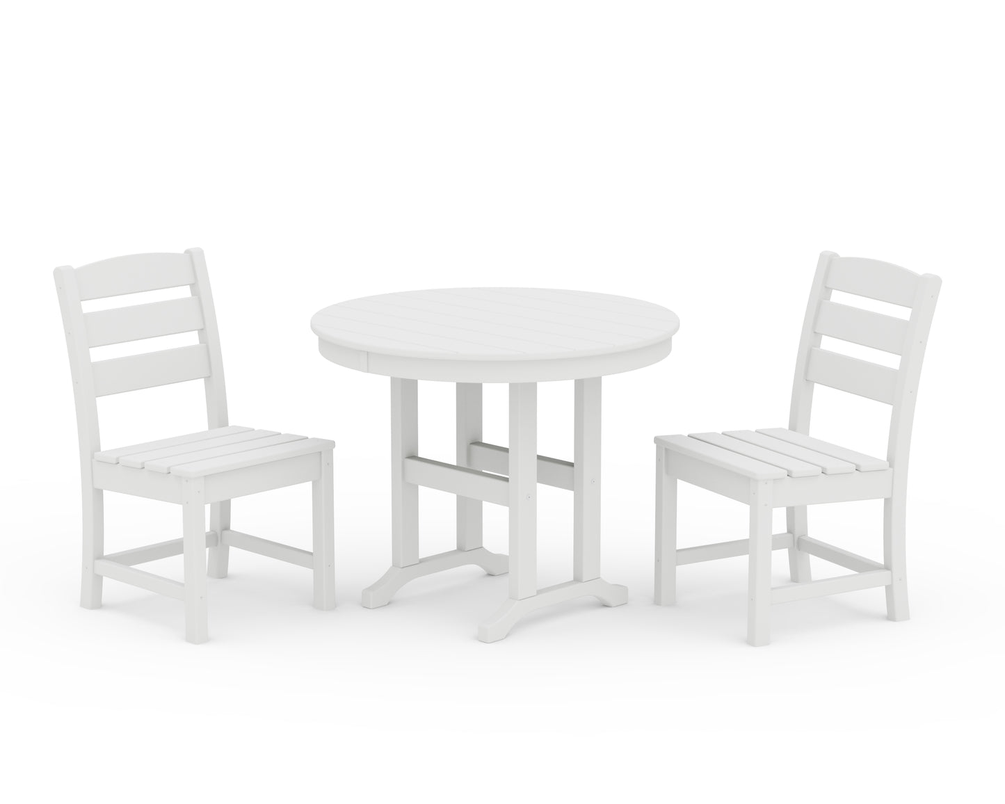Lakeside Side Chair 3-Piece Round Dining Set