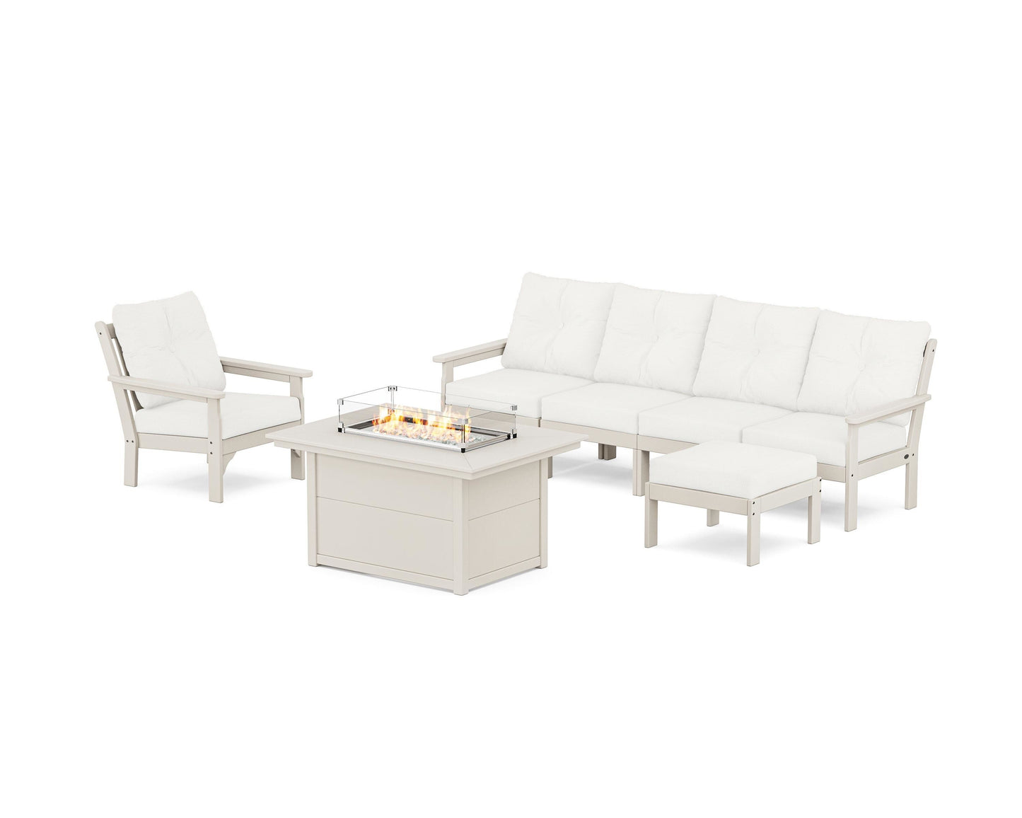 Vineyard Sectional Lounge and Fire Pit Set