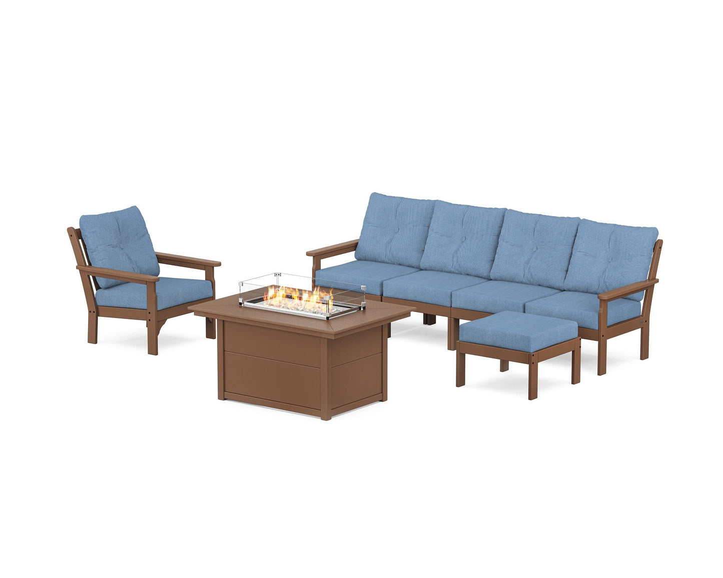 Vineyard Sectional Lounge and Fire Pit Set