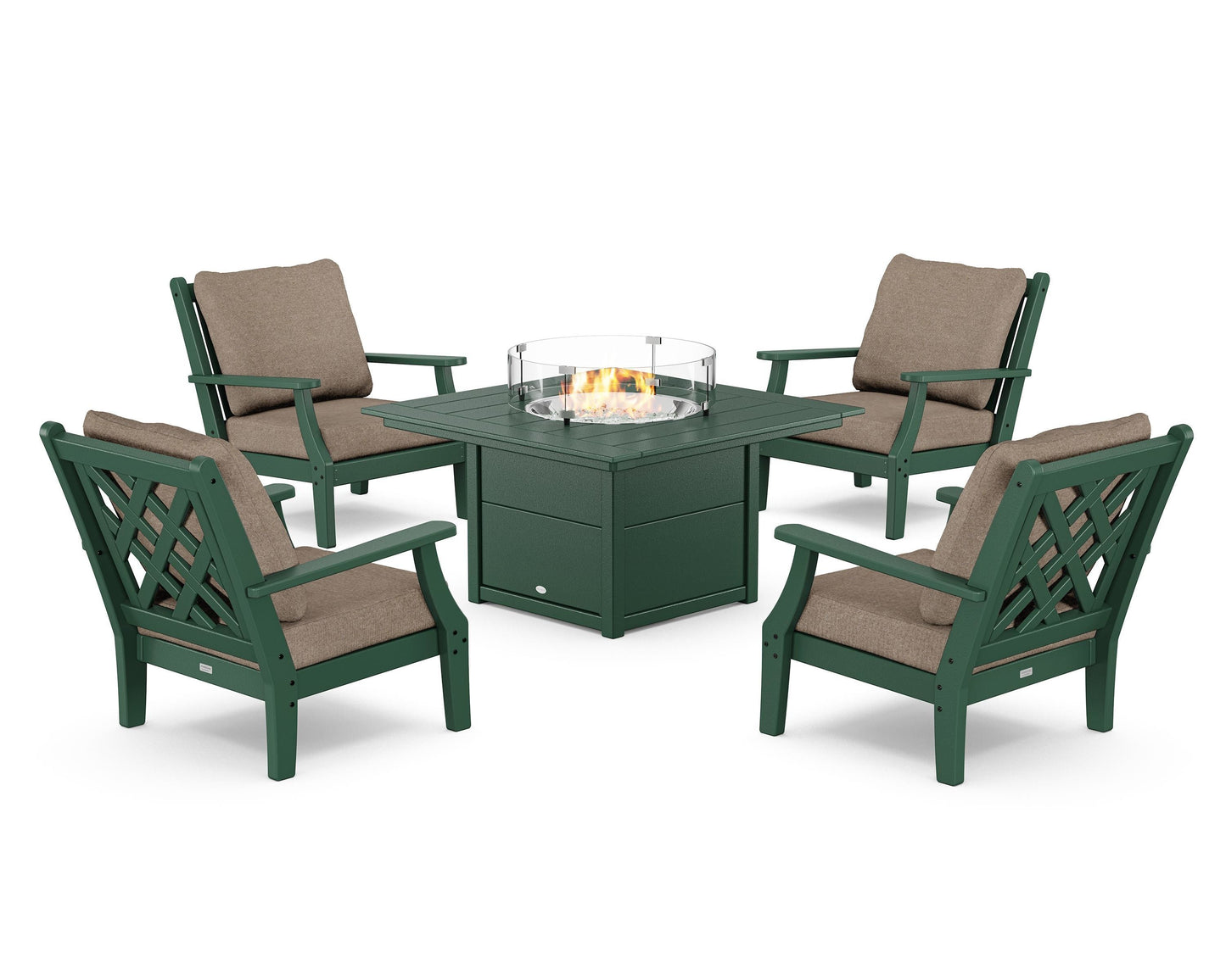 Wovendale 5-Piece Deep Seating Set with Fire Pit Table