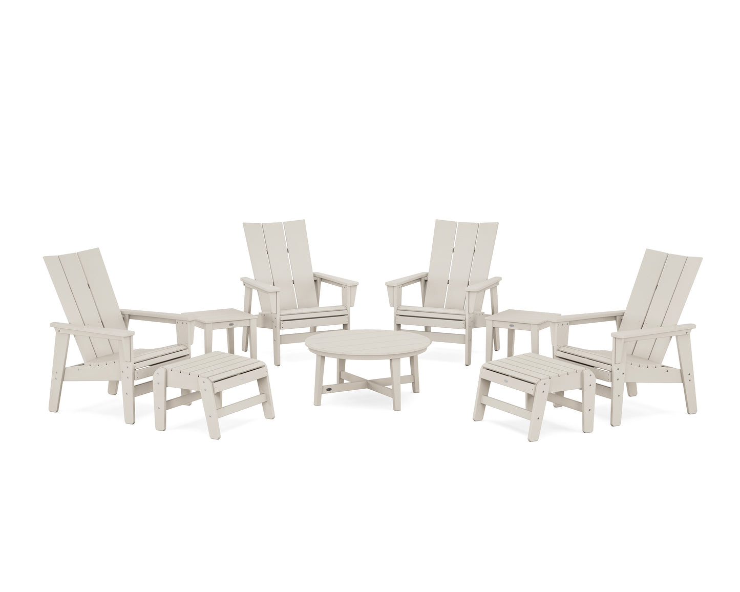 Modern Grand Upright Adirondack 9-Piece Conversation Set