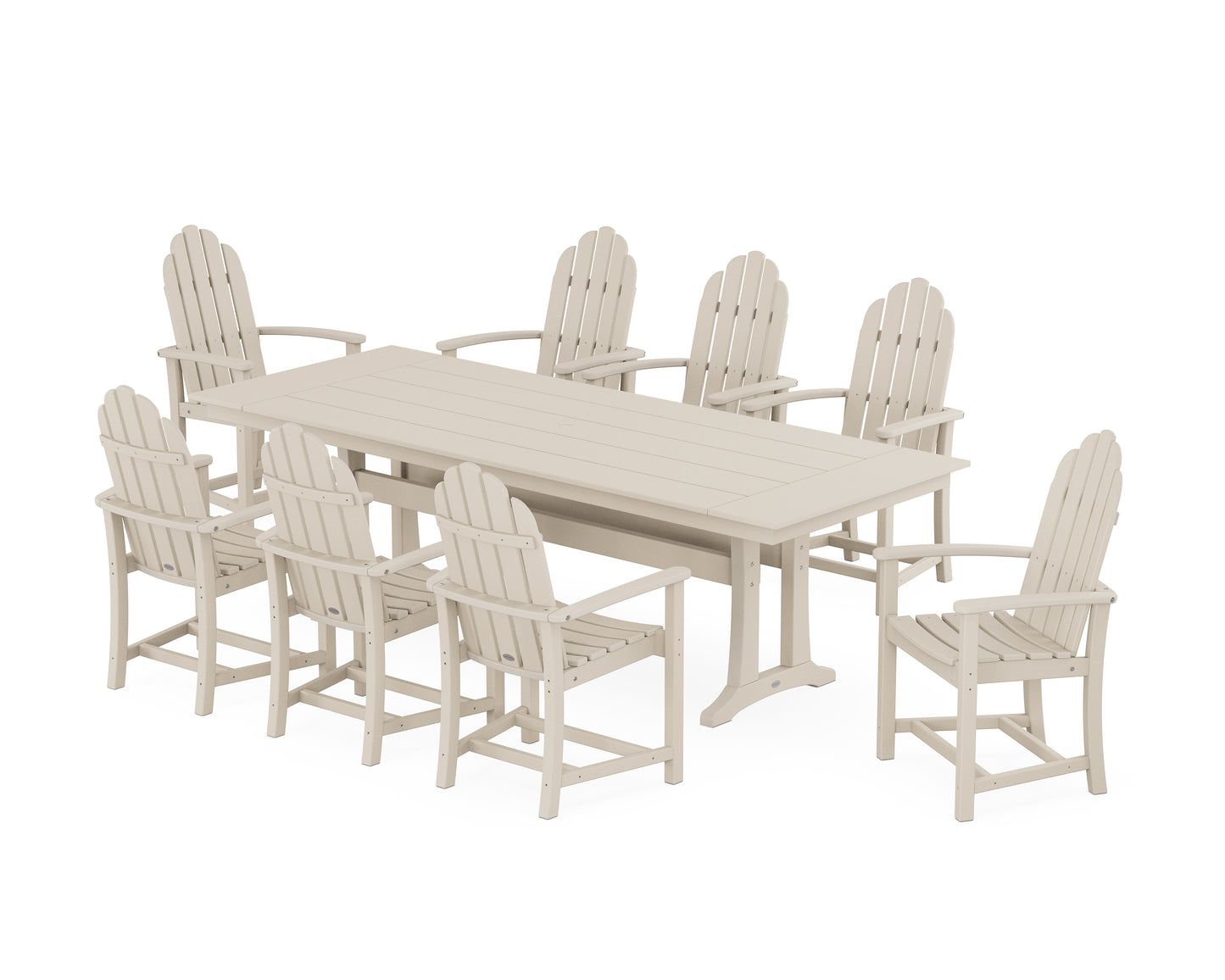 Classic Adirondack 9-Piece Farmhouse Dining Set with Trestle Legs