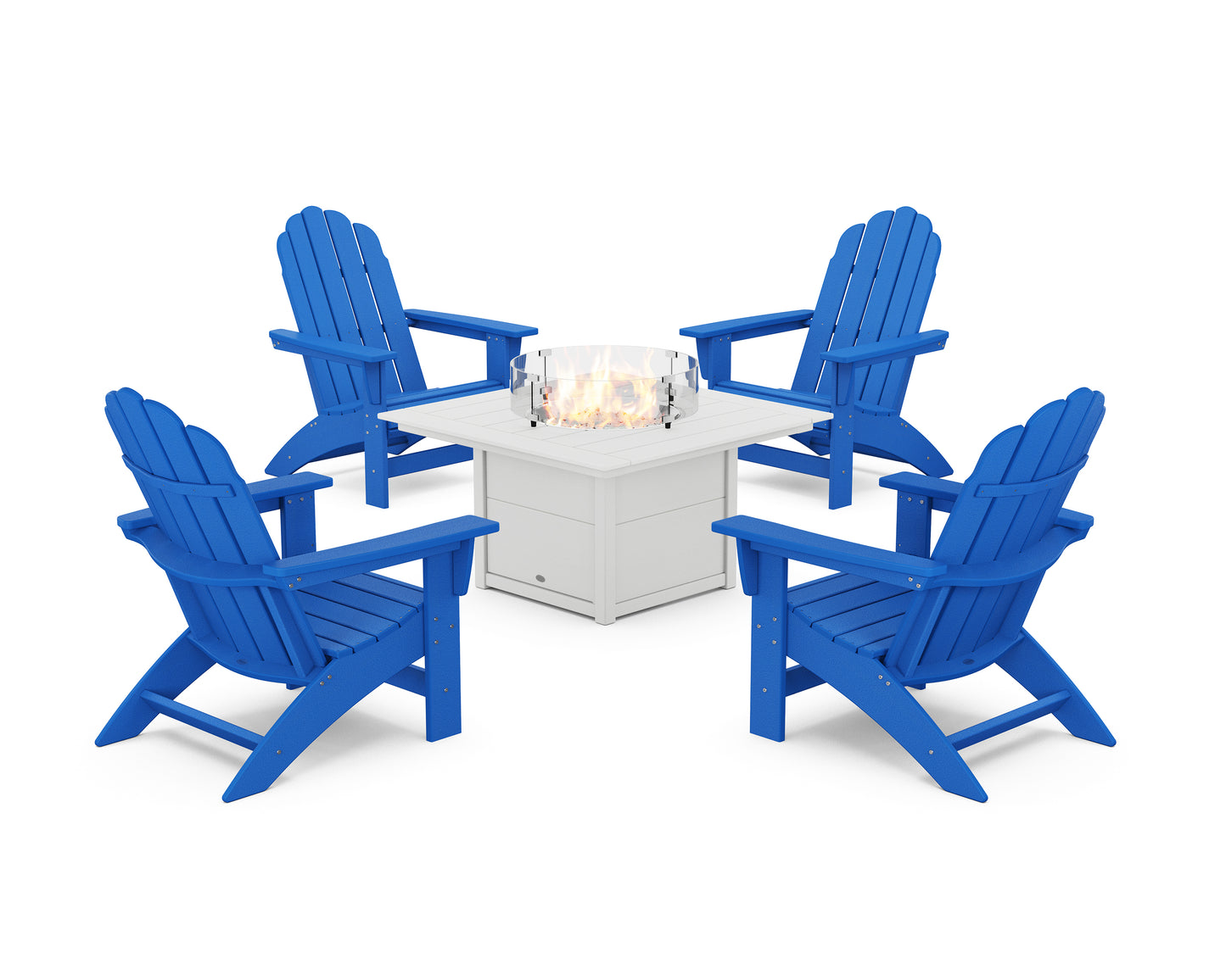 5-Piece Vineyard Grand Adirondack Conversation Set with Fire Pit Table