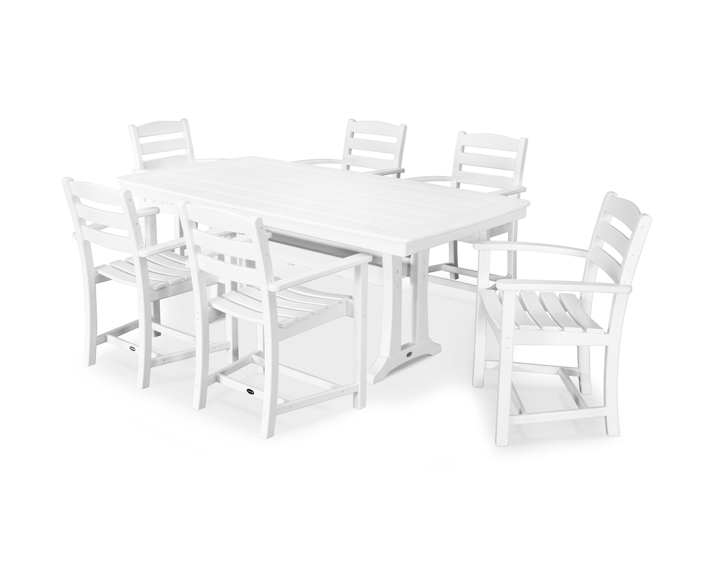 La Casa Caf‚ 7-Piece Arm Chair Dining Set with Trestle Legs