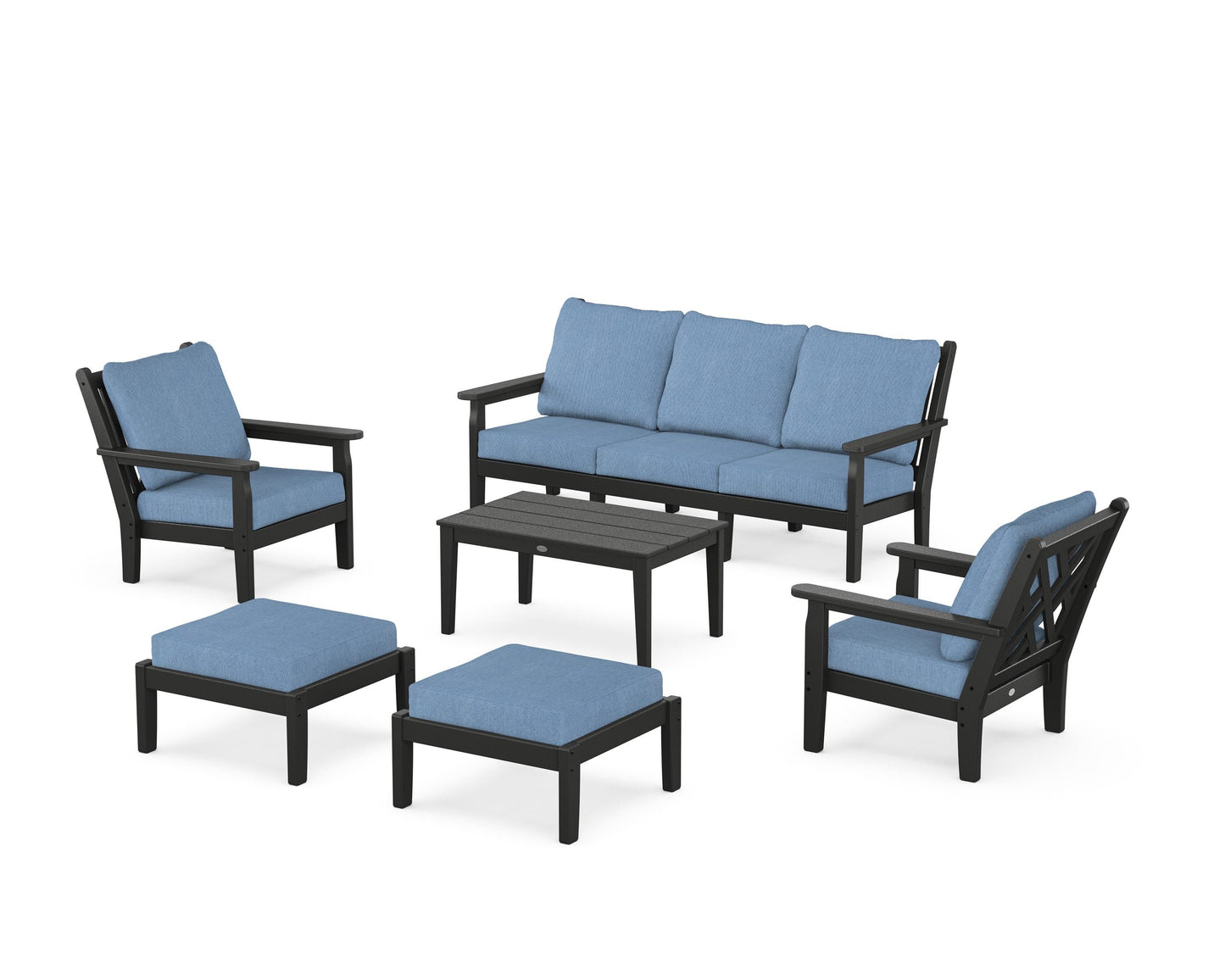 Chippendale 6-Piece Lounge Sofa Set
