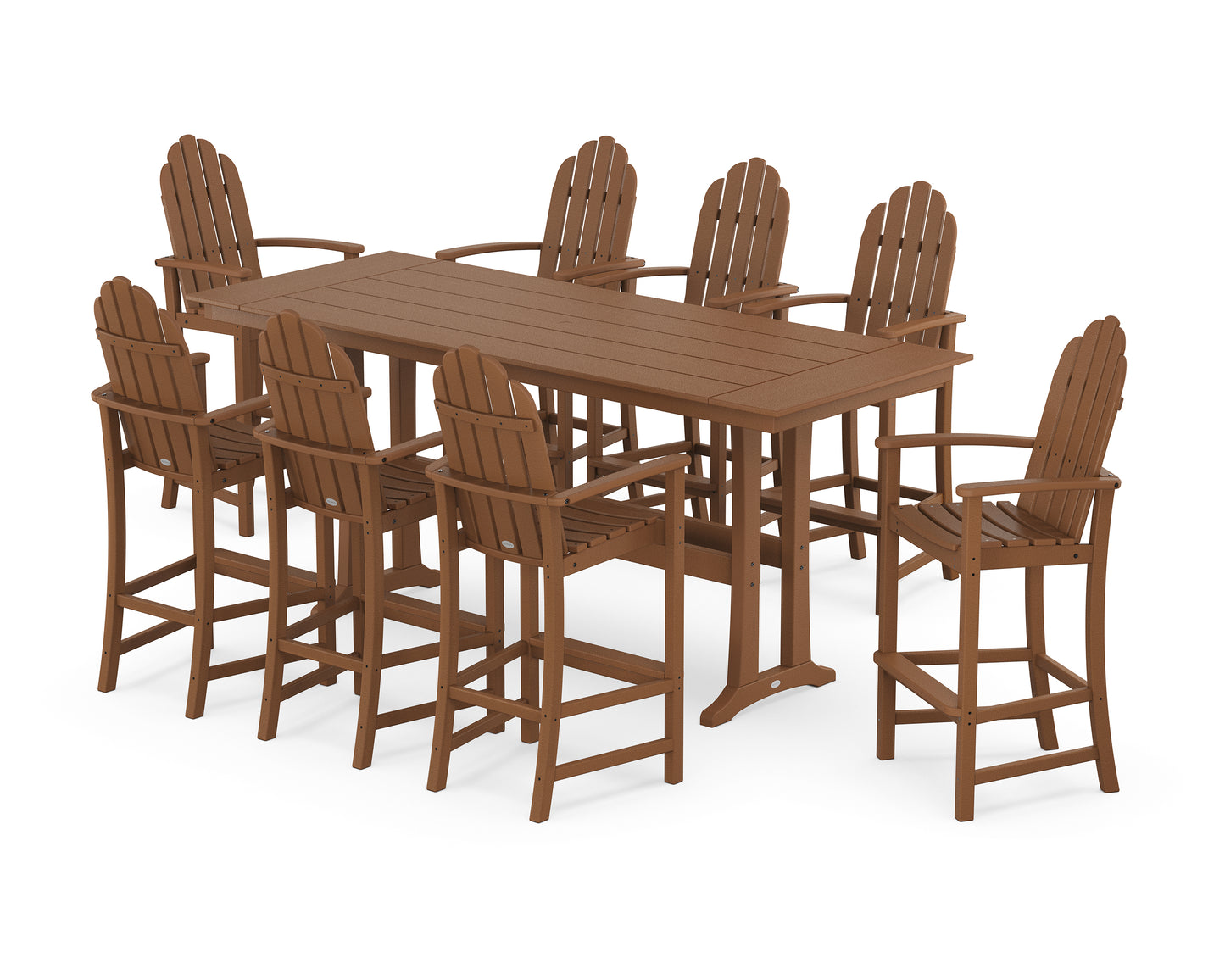 Classic Adirondack 9-Piece Farmhouse Bar Set with Trestle Legs