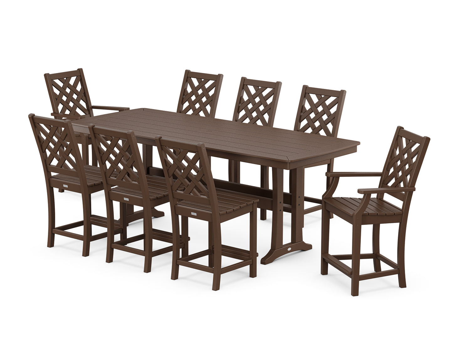 Wovendale 9-Piece Counter Set with Trestle Legs