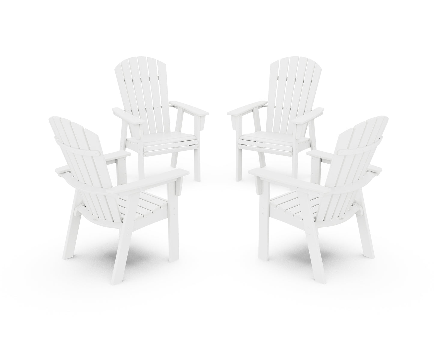 Nautical 4-Piece Curveback Upright Adirondack Conversation Set