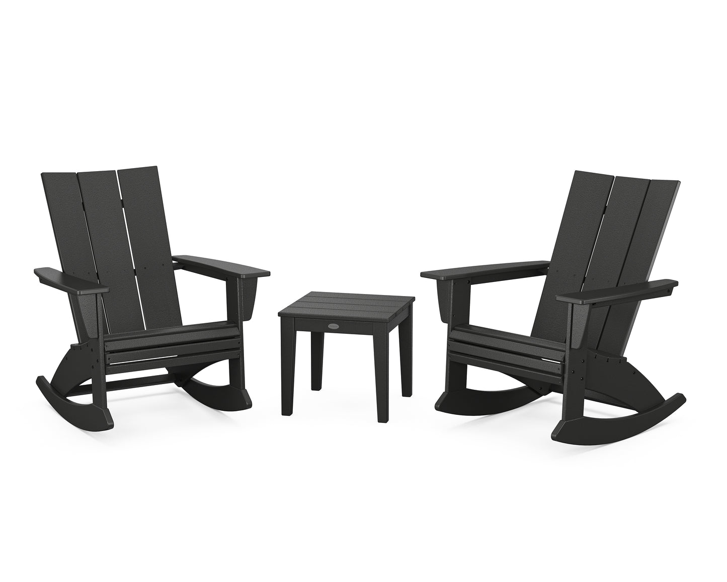 Modern Curveback 3-Piece Adirondack Rocking Chair Set