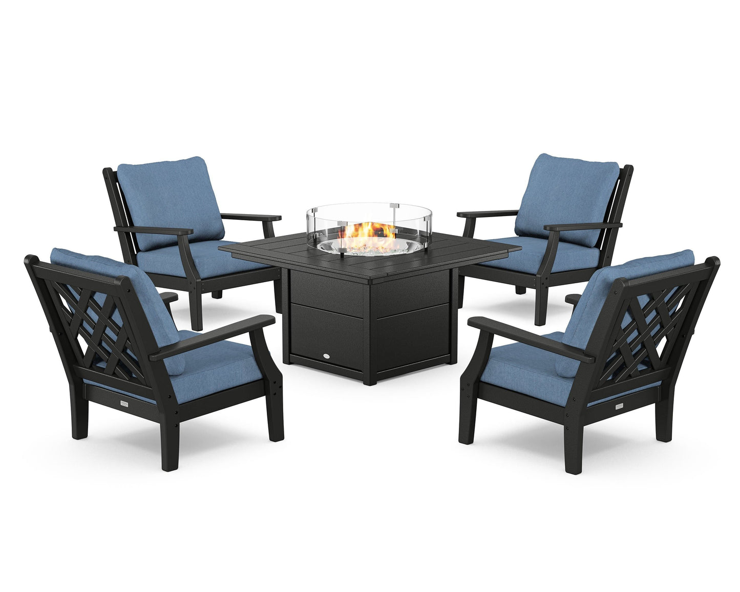 Wovendale 5-Piece Deep Seating Set with Fire Pit Table