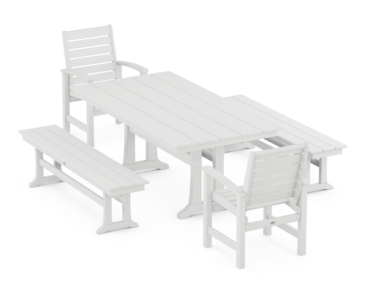 Signature 5-Piece Farmhouse Dining Set With Trestle Legs