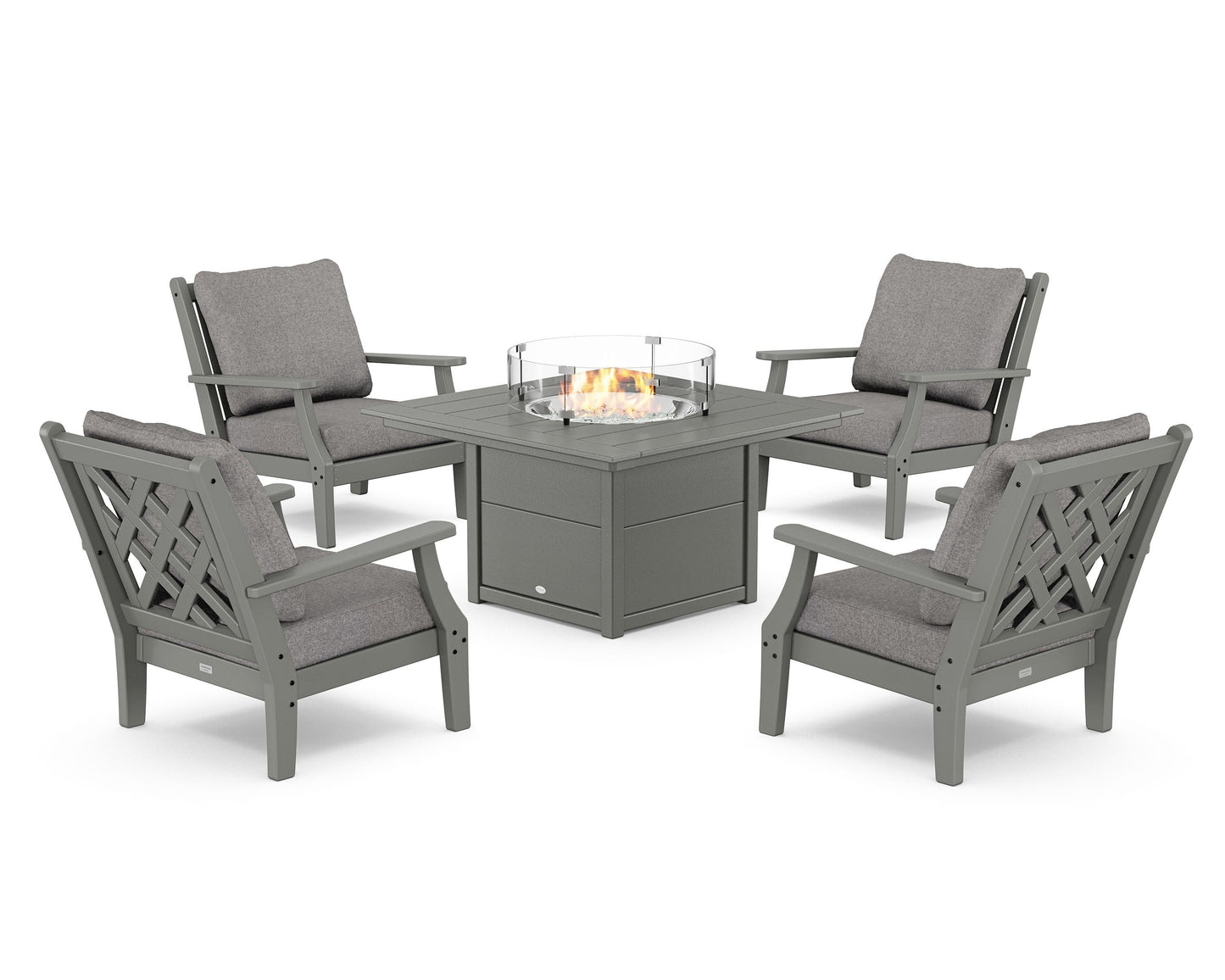 Wovendale 5-Piece Deep Seating Set with Fire Pit Table