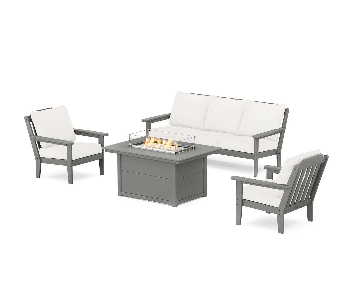 Cottage Deep Seating Fire Pit Table Set