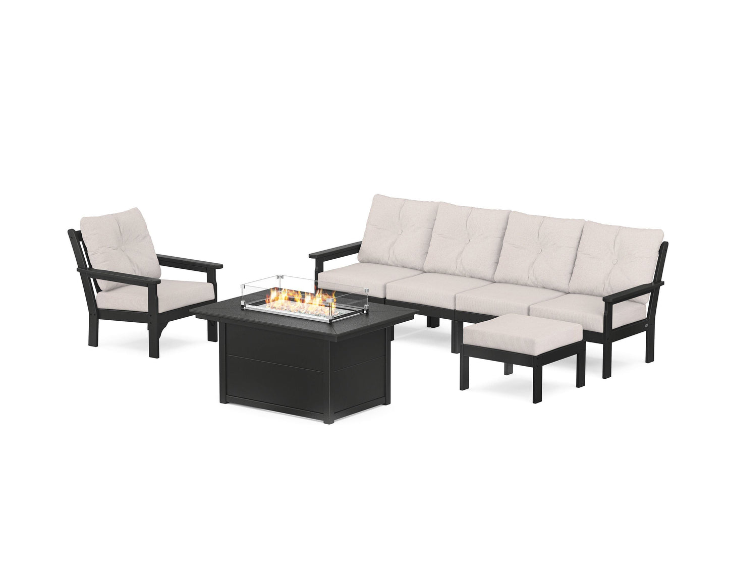 Vineyard Sectional Lounge and Fire Pit Set