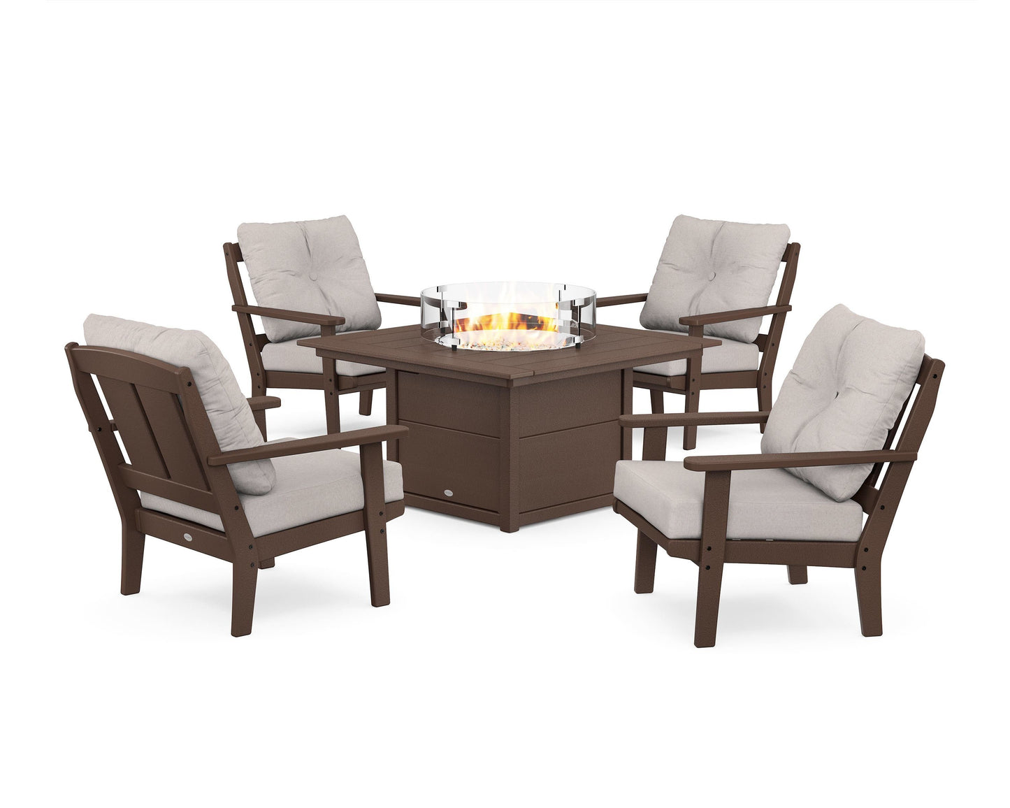 Mission 5-Piece Deep Seating Set with Fire Pit Table