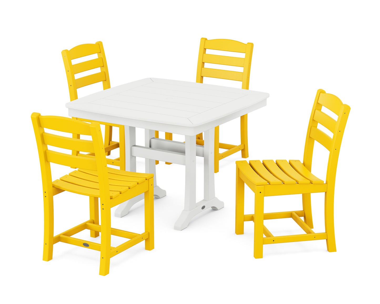 La Casa Cafe Side Chair 5-Piece Dining Set with Trestle Legs