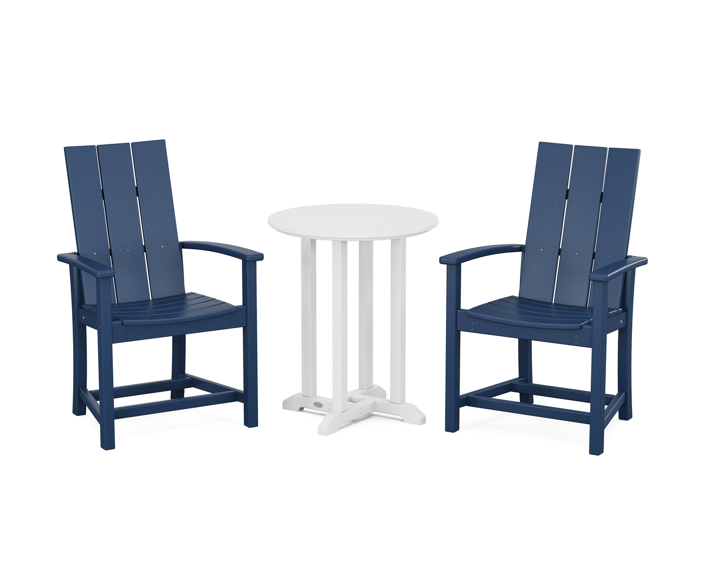 Modern Adirondack 3-Piece Round Farmhouse Bistro Dining Set