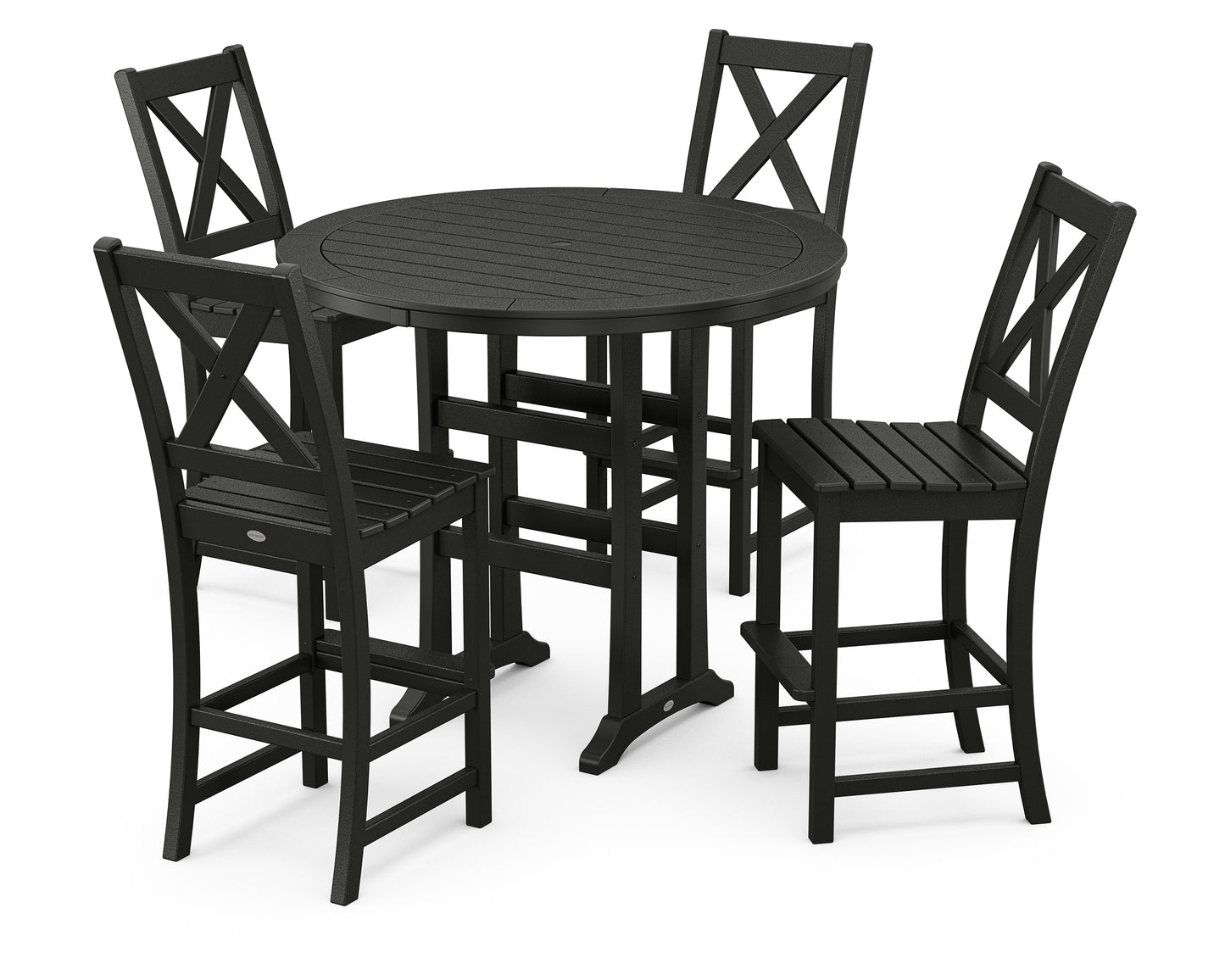 Braxton 5-Piece Nautical Trestle Arm Chair Bar Set