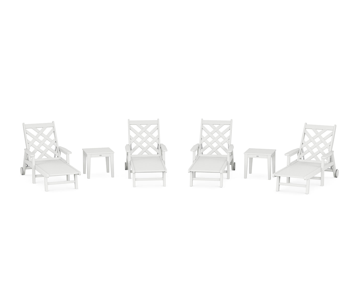 Wovendale 6-Piece Chaise Set with Arms and Wheels