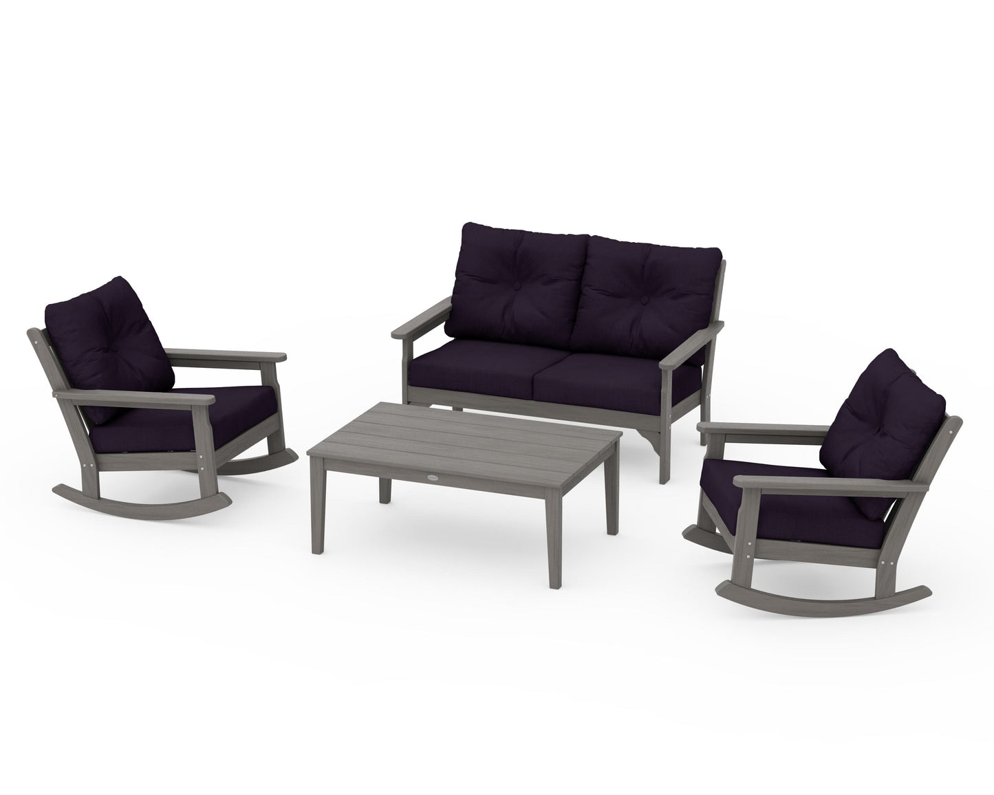 Vineyard 4-Piece Deep Seating Rocking Chair Set